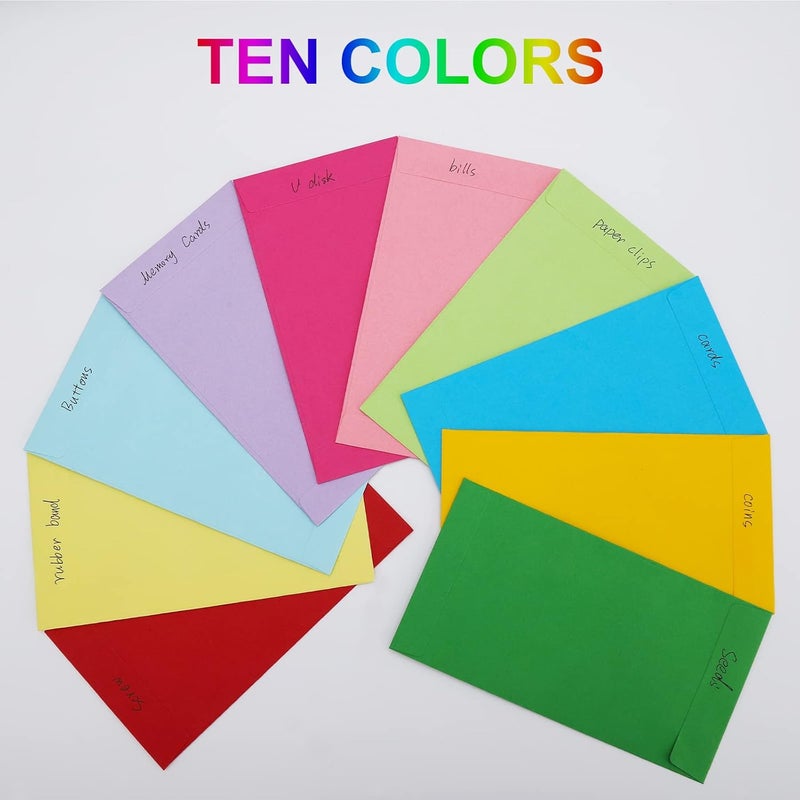 Keketer 100 Pack Colorful Cash Envelopes 6.7x3.5 Fit for 100 Envelope Money Saving Challenge, 120 GSM Thick Money Envelopes for Cash, Budgeting, Check, Coin, Tickets, Jewelry, small items & collectables - Image 2